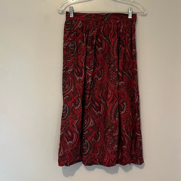 Vintage Paisley Print Women's Skirt – Red & Pink (Size 10) ❤️💖 - Picture 4 of 7